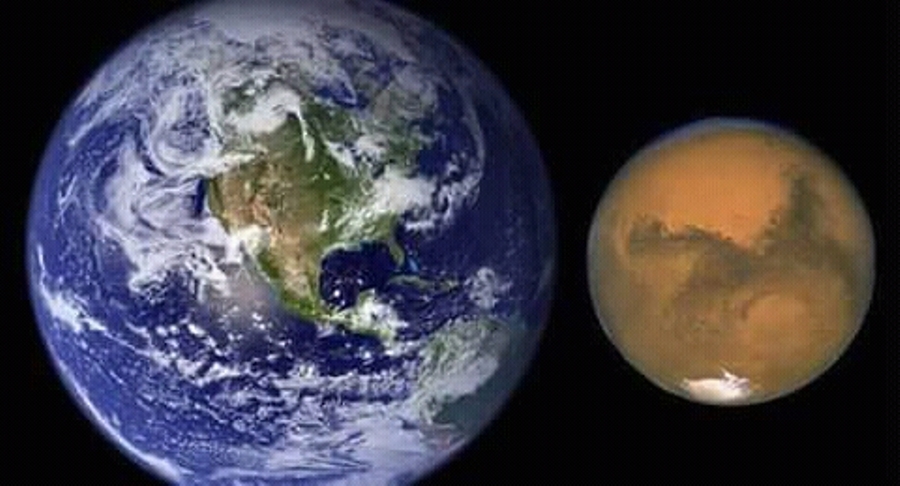 إقتراب كوكب المريخ من سطح الأرض