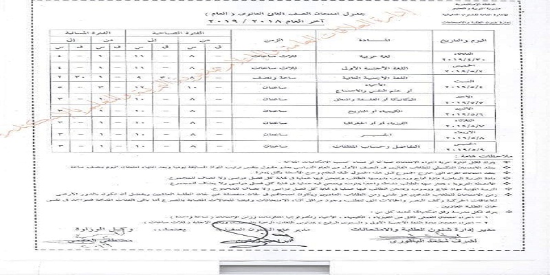 الآن.. ننشر جدول امتحانات آخر العام 2019 بمحافظة الإسكندرية لجميع المراحل التعليمية