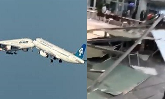 عاجل “بالفيديو” سقوط سقف صالة الحجاج بمطار جدة بعد ساعات من تصادم طائرتين بالسعودية في نفس المطار