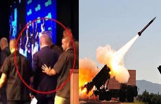 “بالفيديو” لحظة هروب نتنياهو واختباءه في الملاجئ بعد وابل من الصواريخ التي انطلقت من غزه منذ قليل وسقوط صاروخ بالقرب منه
