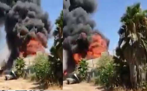 “بالفيديو” اللحظات الأولى لحريق هائل منذ قليل بمستودع نفط بأهم المراكز الاقتصادية بإسرائيل وطائرات إطفاء تحاول السيطرة على النيران