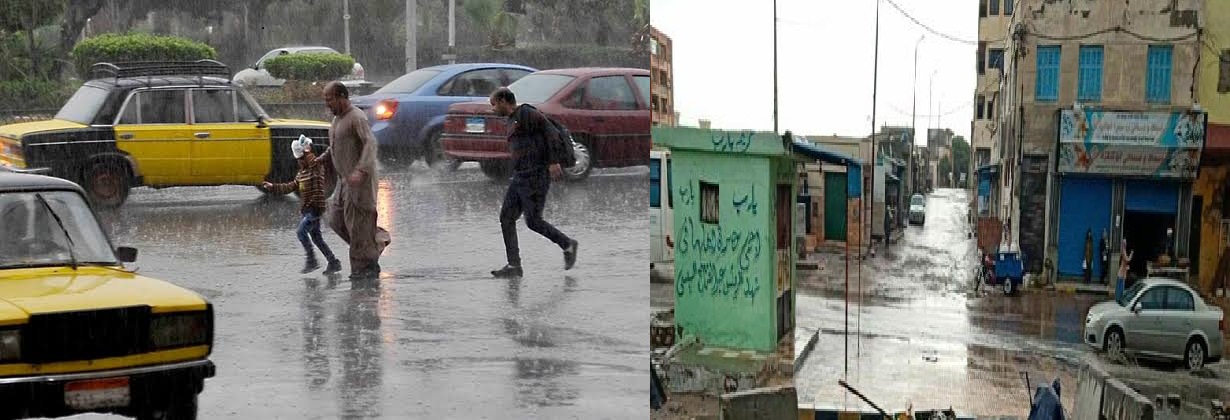بالصور.. أمطار غزيرة تجتاح إحدى المحافظات المصرية ورفع حالة الطوارىء و4 جهات رسمية تتصدى لها