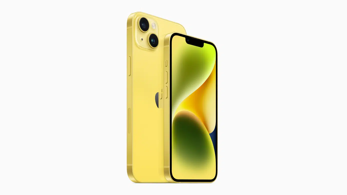 سعر ومواصفات ايفون 14 بلس وايفون 14 الجديد باللون الأصفر الذهبي